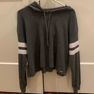 Hollister varsity striped gray shirt